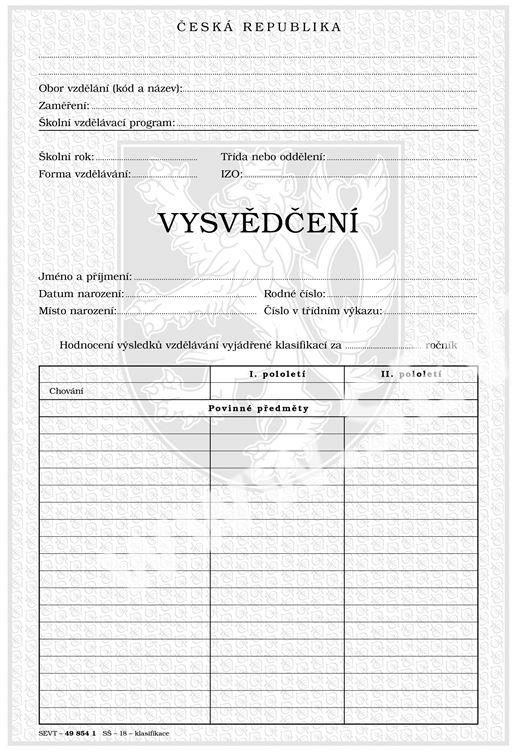 Předávání vysvědčení
